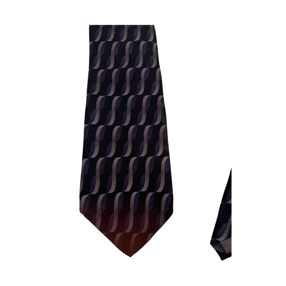Joseph Feiss Tie Mens Silk Necktie Lavender Blue Gray Black Handmade 59 inch
